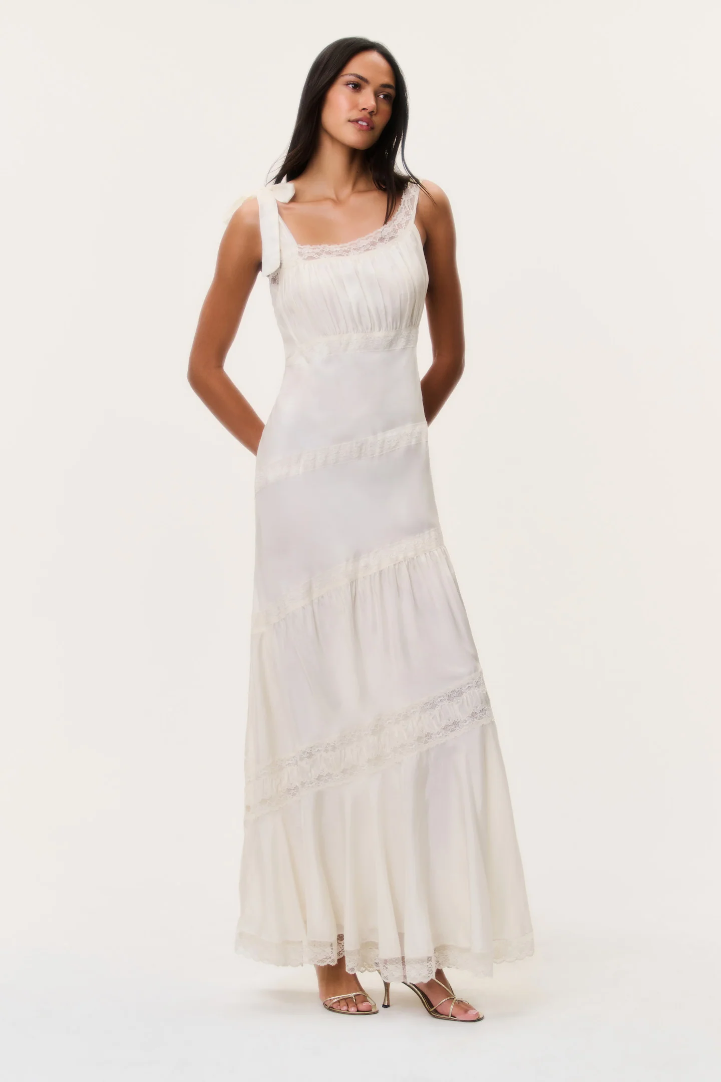 Andresy Silk Asymmetrical Maxi Dress