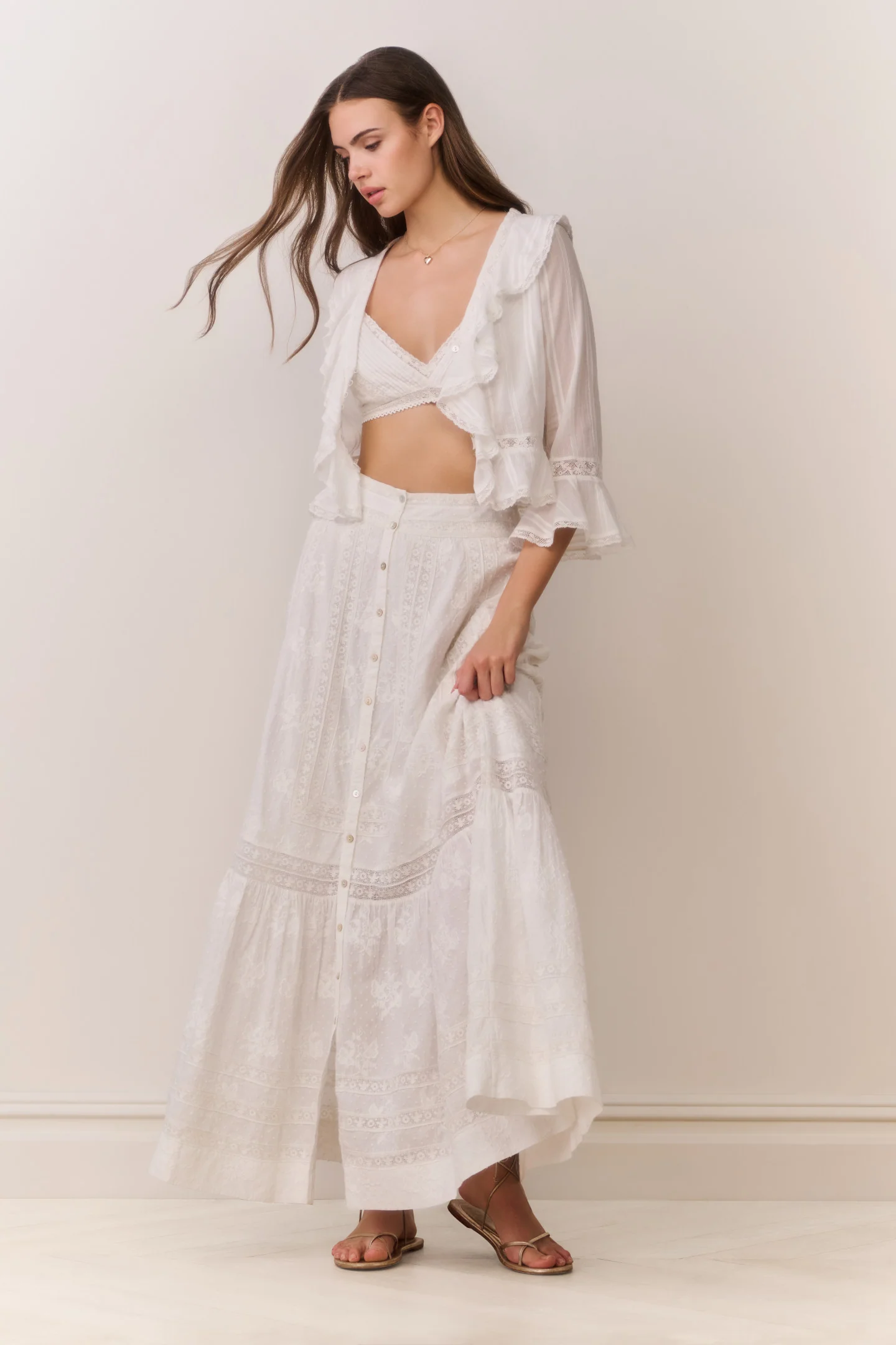 Araminta Cotton Victorian Maxi Skirt