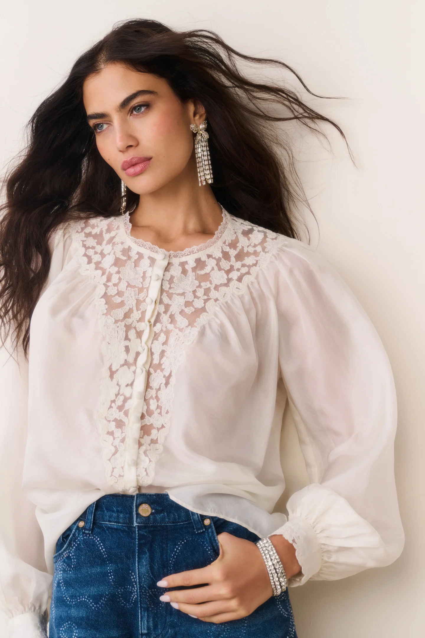 Carine Silk Lace Blouse