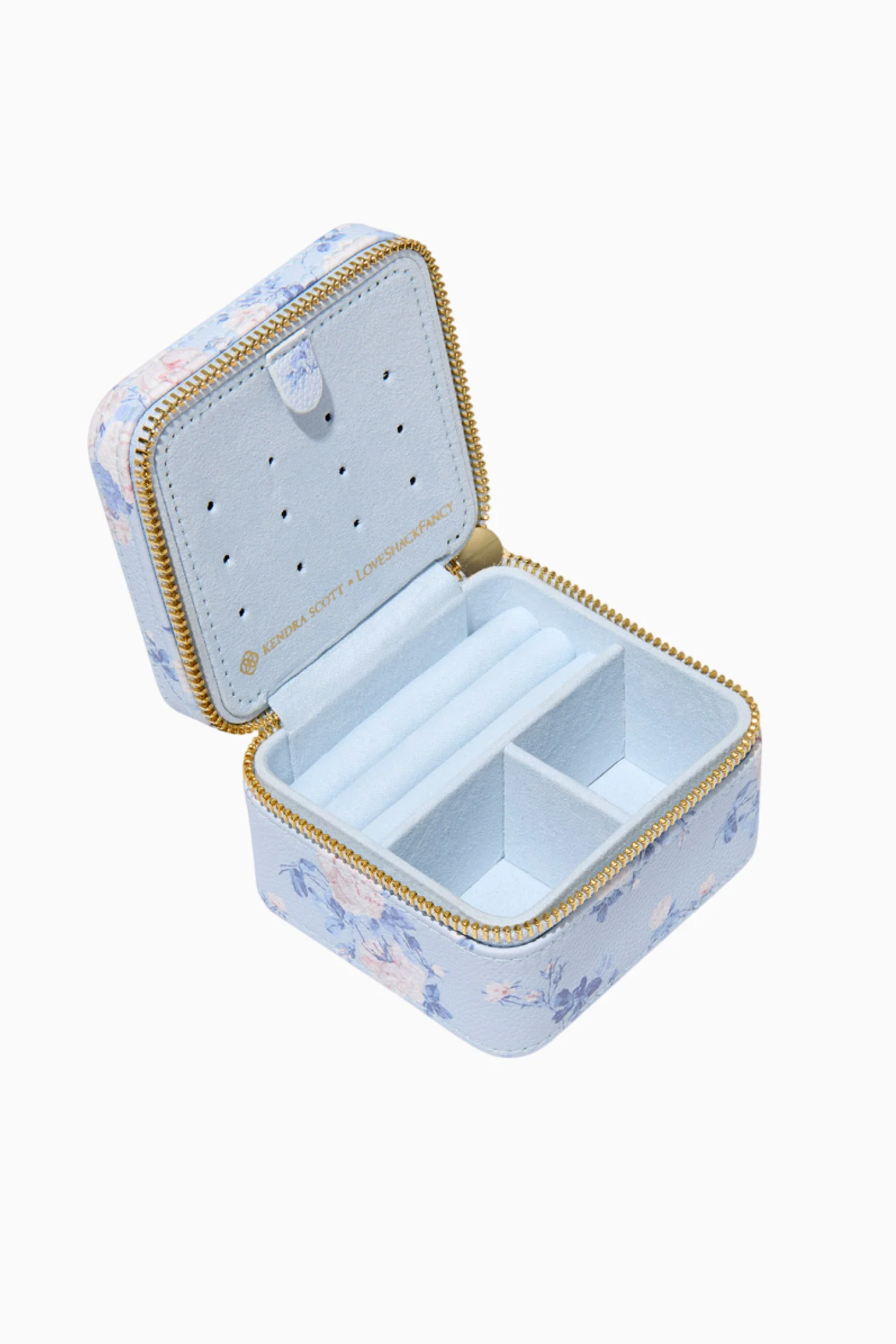Kendra Scott x LoveShackFancy Blue Small Zip Jewelry Case