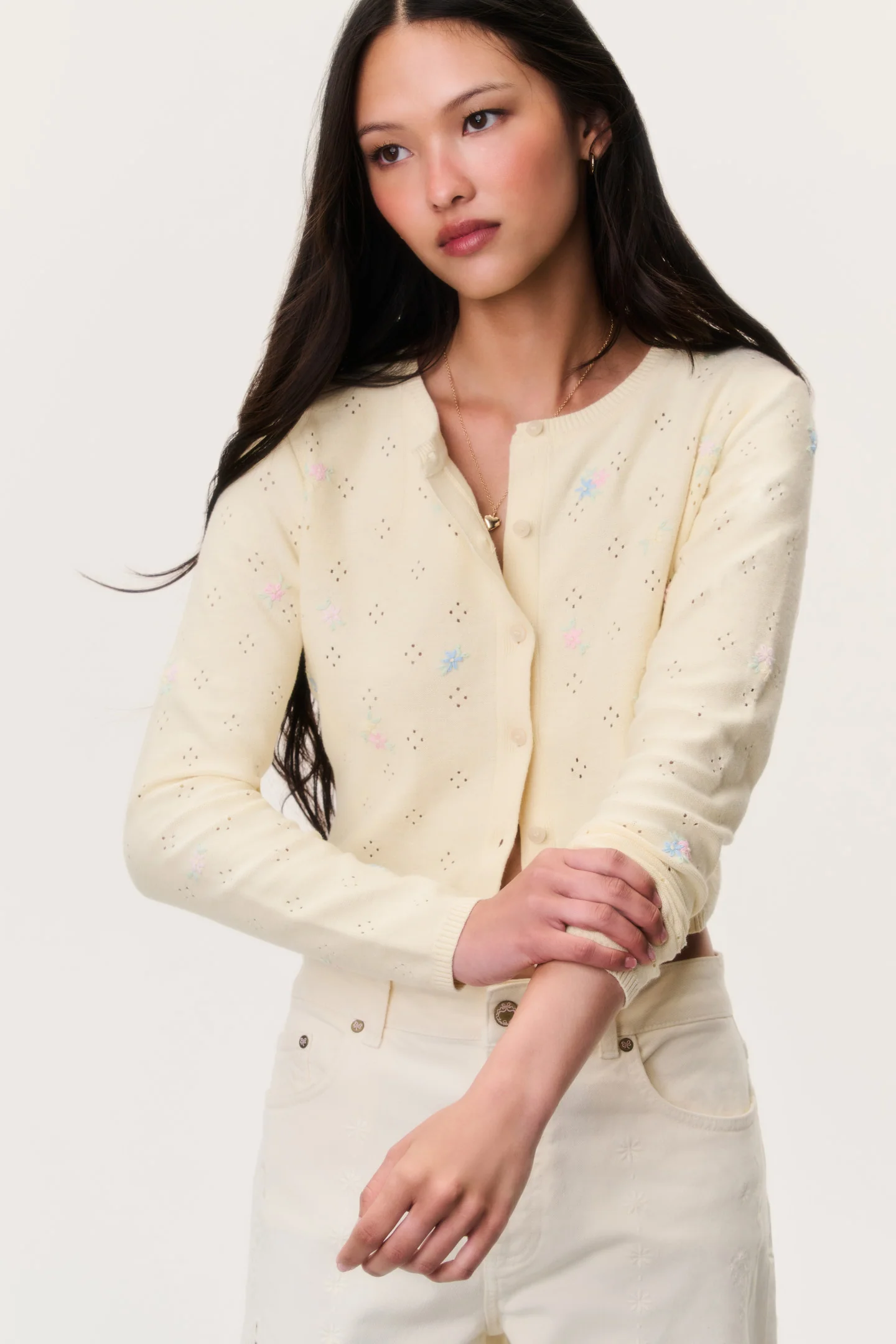 Paelynn Embroidered Floral Cardigan
