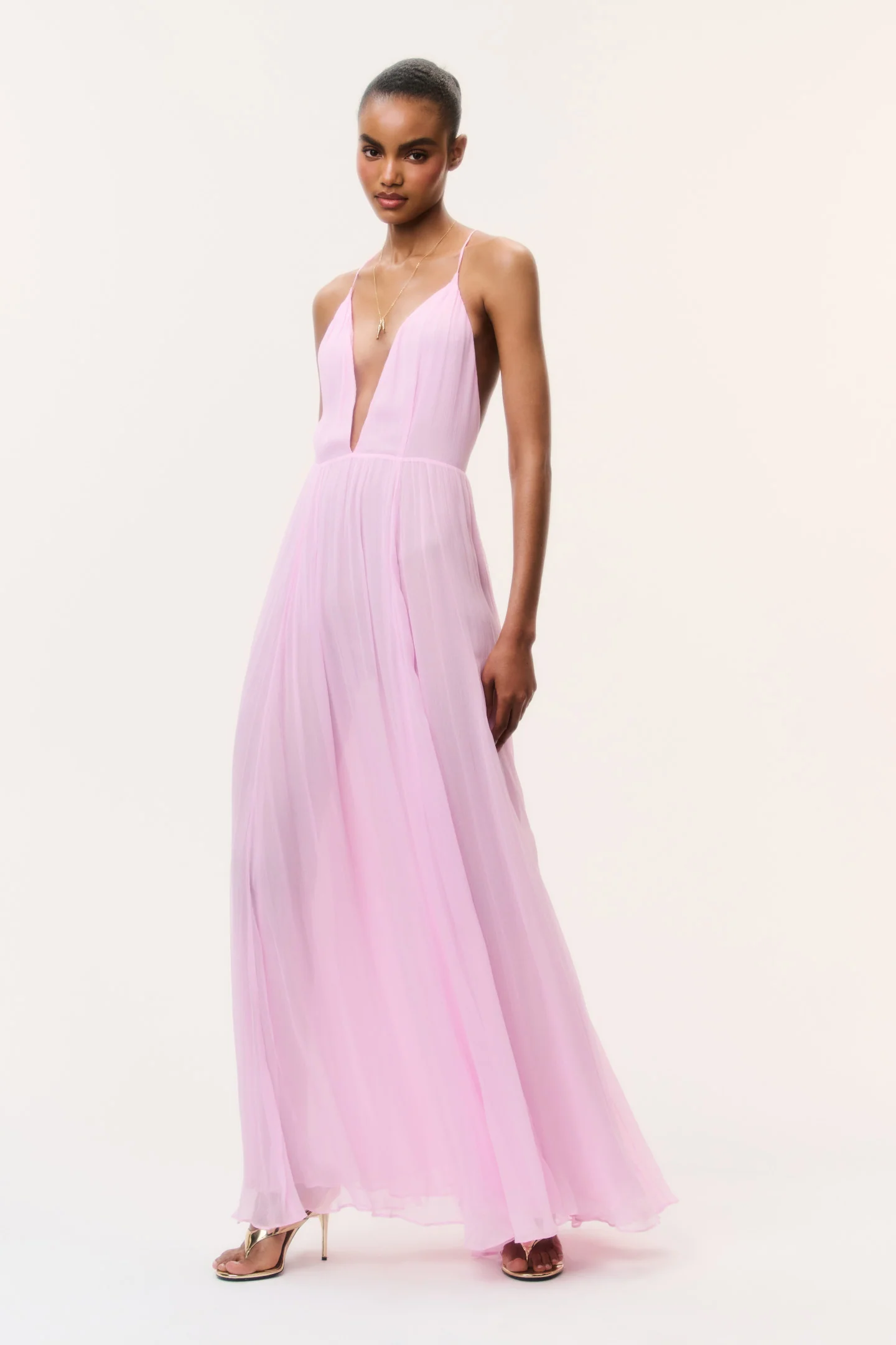 Dayna Chiffon Open Back Maxi Dress