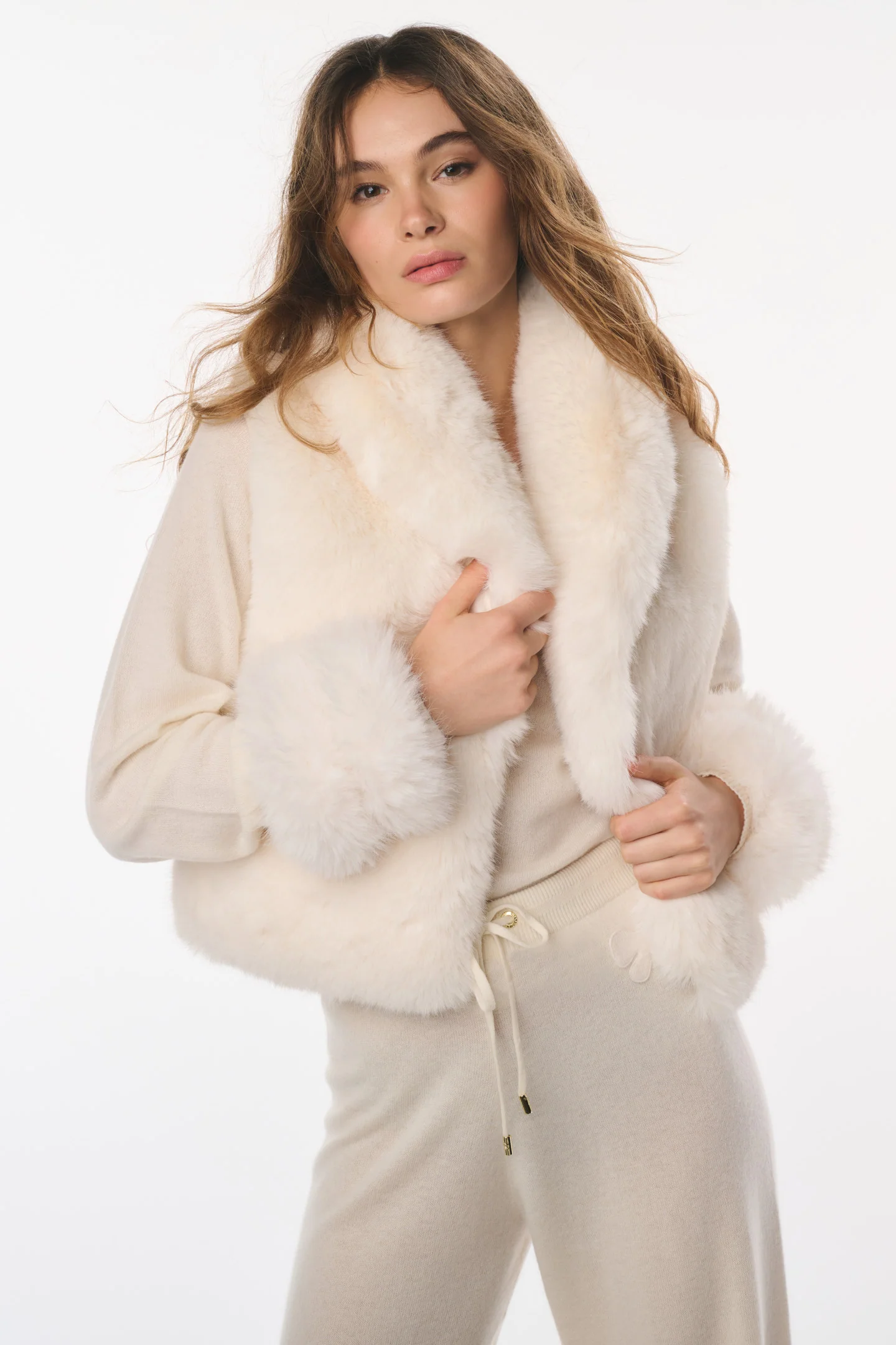 LoveShackFancy x MAX&MOI Verena Faux Fur Vest