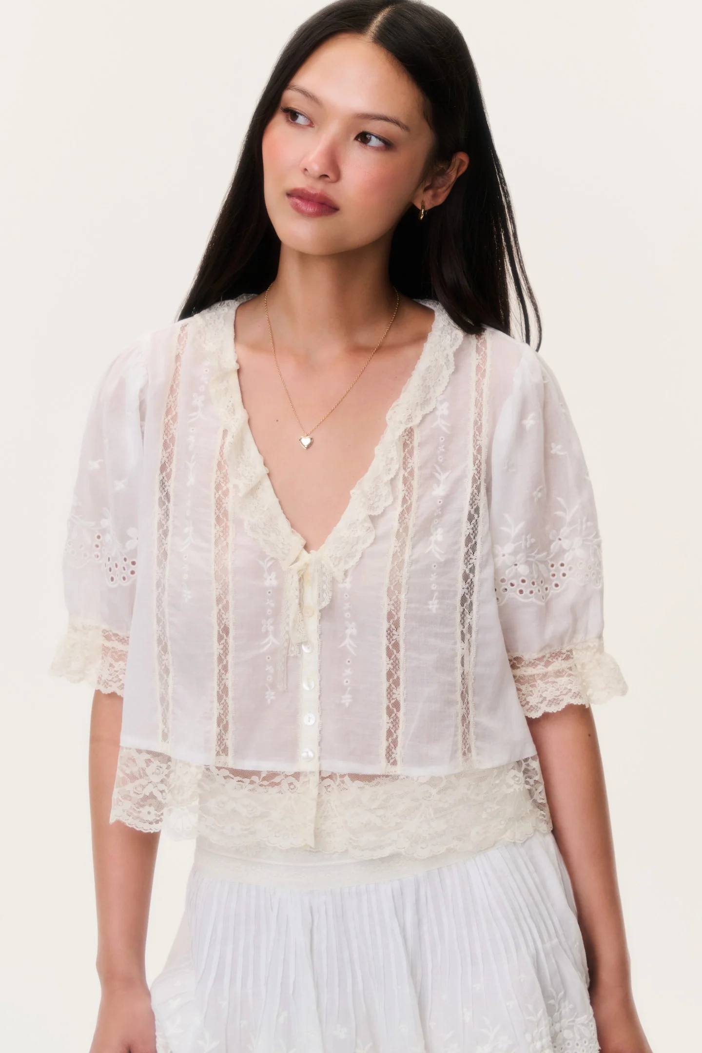 Maurelle Cotton Lace Blouse