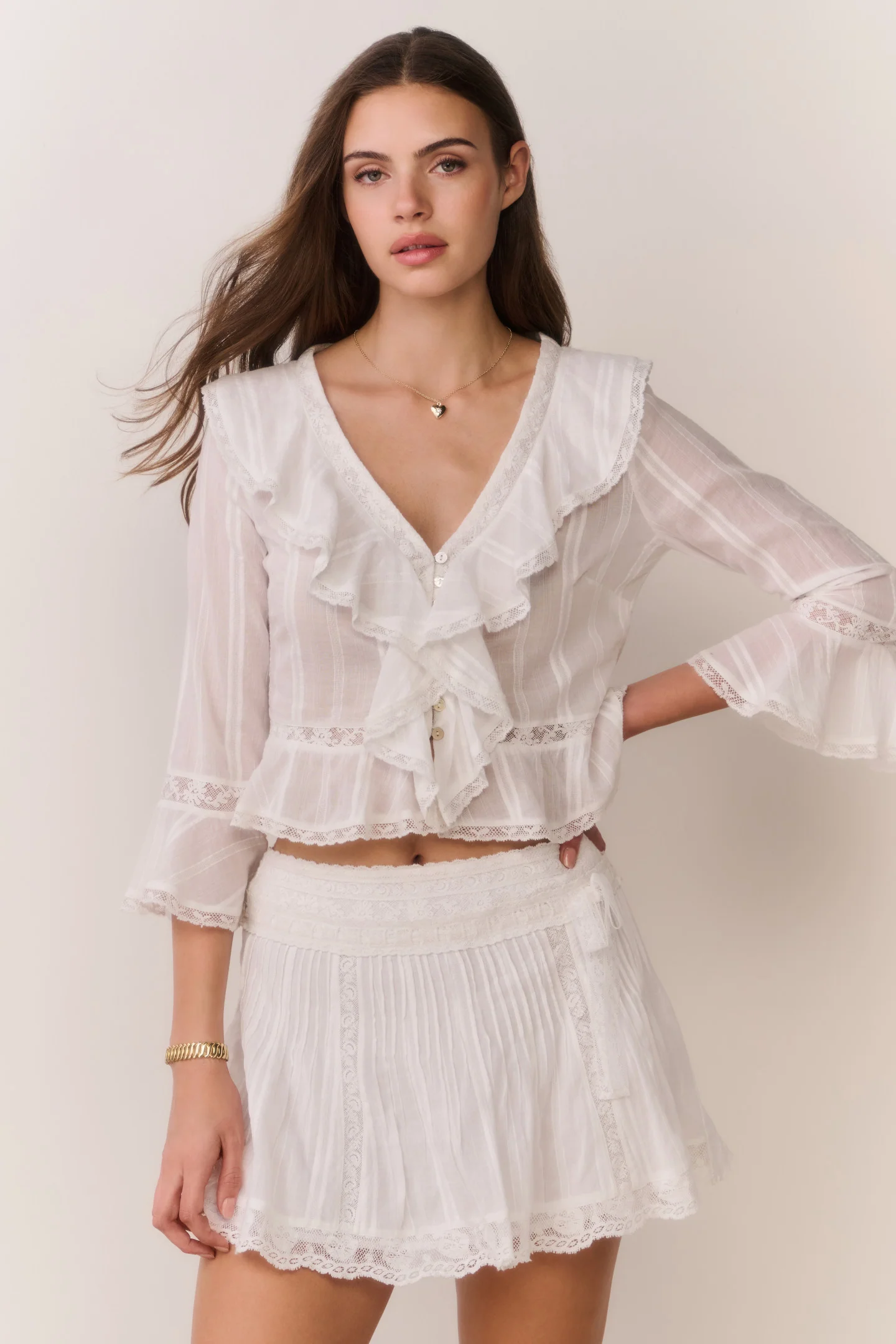 Solena Cotton Victorian Mini Skirt