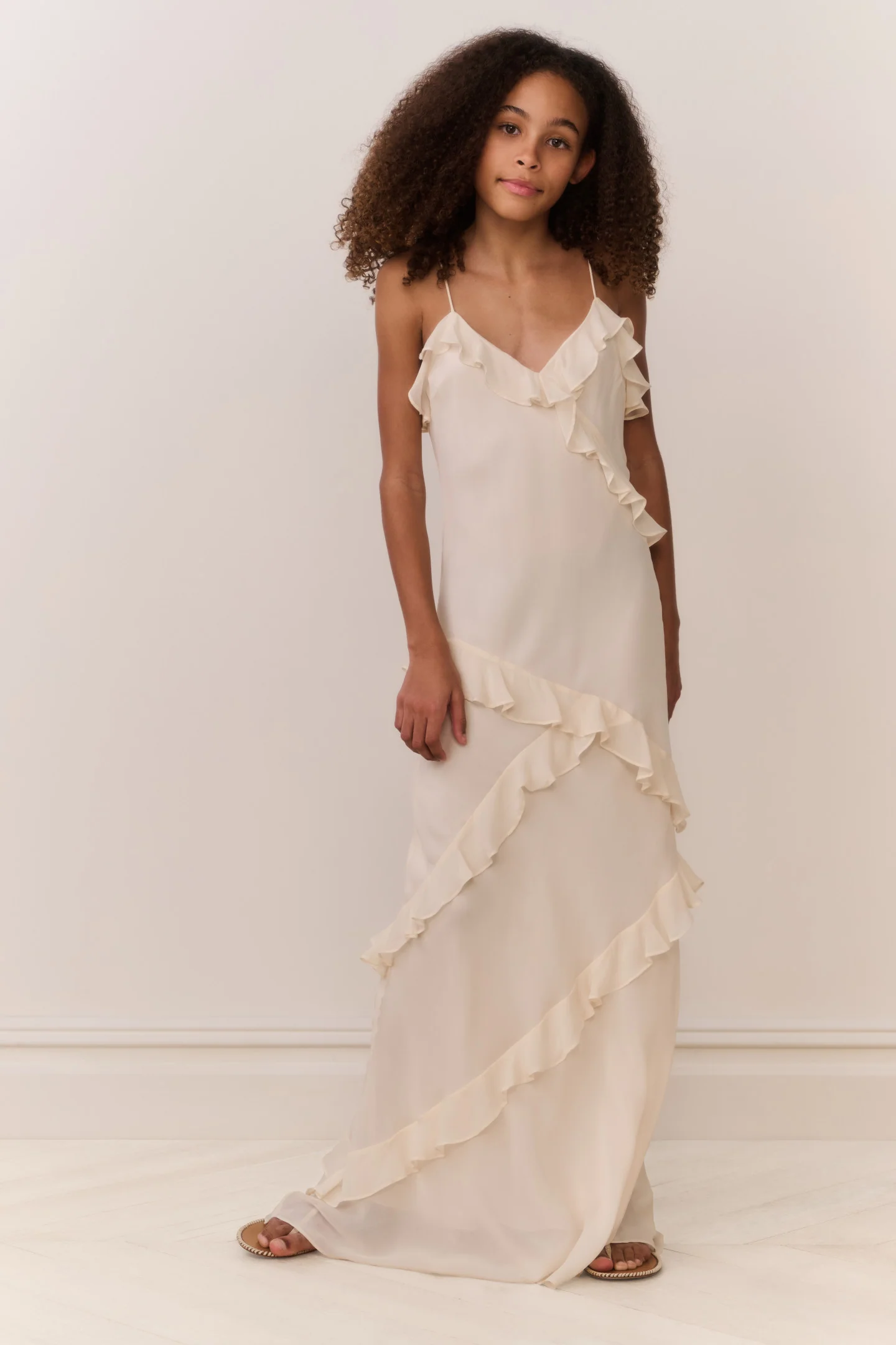 Tween Mini Rialto Cream Maxi Dress