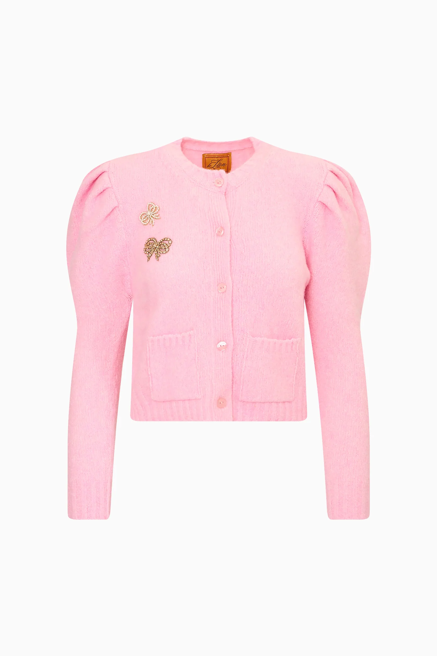 Le Lion Puff Sleeve Laurita Bow Cardigan Le Lion Puff Sleeve Laurita Bow Cardigan