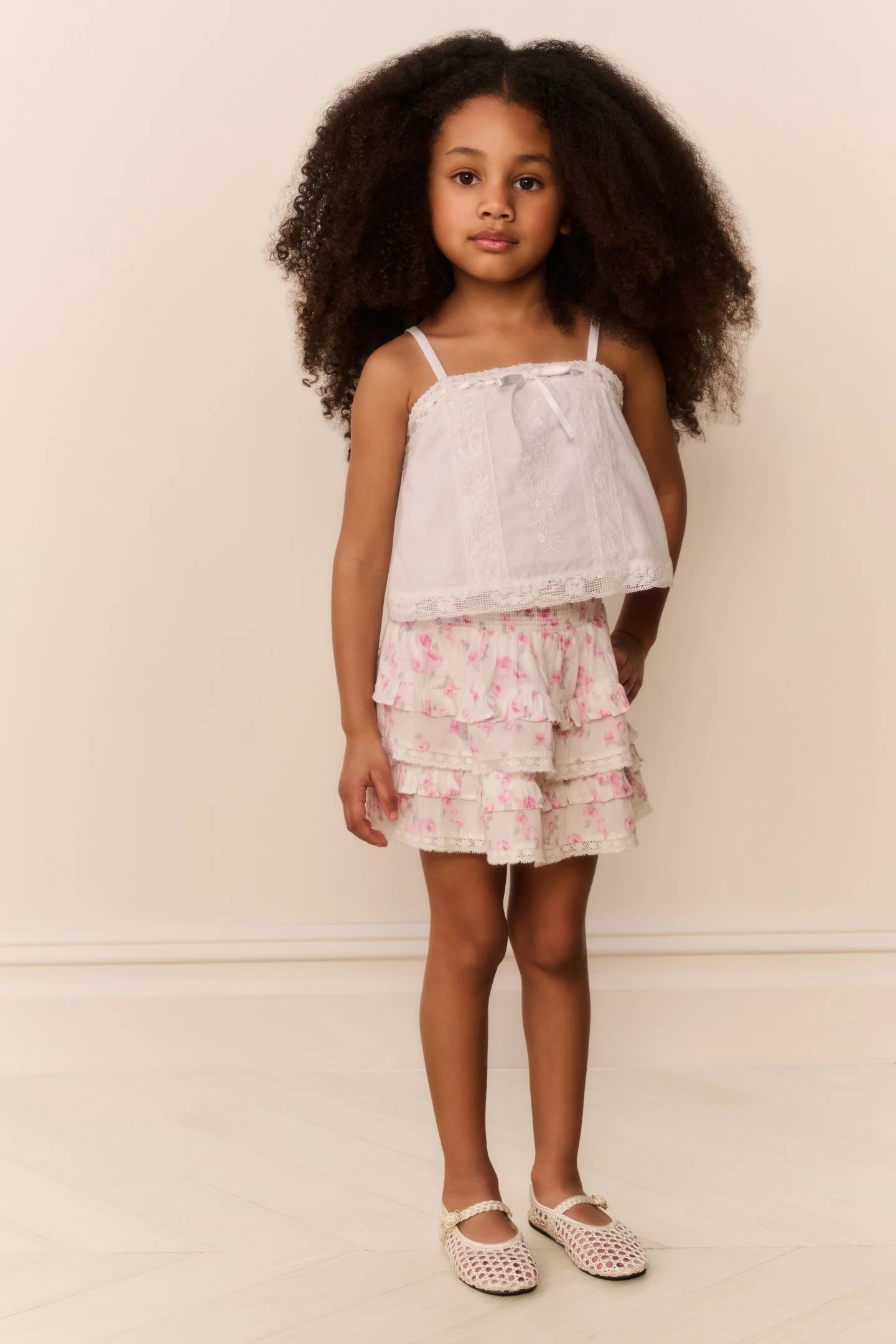 Little Girls Cotton Lace Quince Top