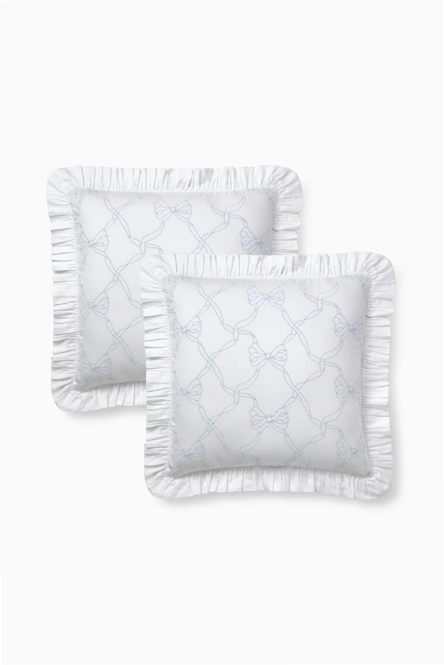 Garden Bow Ruffle Euro Pillow Sham Set Of 2